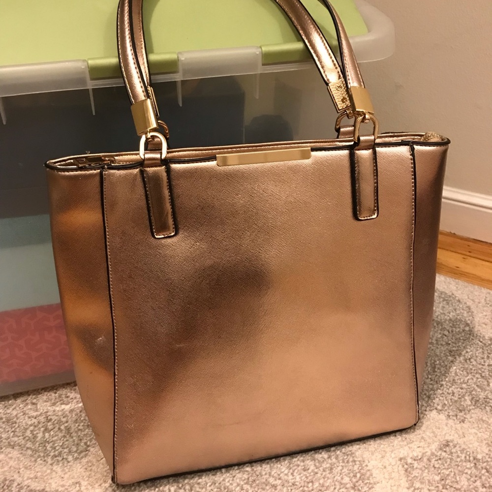 Rose gold tote bag